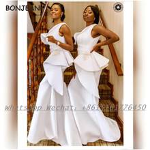 White African Bridesmaid Dresses 2021 Mermaid Elastic Satin Bridesmaid Dress Plus Size for Women Wedding 2024 - buy cheap