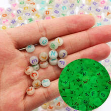 100-500pcs Mixed Letter Acrylic Beads Round Flat Loose Spacer Luminous Beads For Jewelry Making Diy Bracelet Necklace 4*7mm 2024 - buy cheap