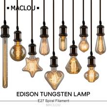 Bombilla Retro Edison ST64 G80 E27 40W 220V bombillas incandescentes para decoración luces colgantes interior ampolla Vintage Edison lámpara de filamento 2024 - compra barato