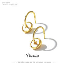 Yhpup модные маленькие натуральные серьги-гвоздики в виде ракушки геометрические темпераментные Brincos Oorbellen для женщин ювелирные изделия подарок S925 2024 - купить недорого
