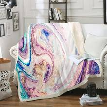Жидкое Мраморное Флисовое одеяло шерпа, красочное одеяло из зыбучего песка, плюшевое одеяло, абстрактное каменное меховое одеяло для отдыха 2024 - купить недорого