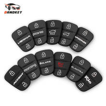 Dandkey 100pcs 3 Button Flip Remote Car Key Shell Case Rubber Pads For Hyundai Picanto Solaris RIO Sportage Elantra Kia K2 Key 2024 - buy cheap