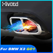 Hivotd Tail Throat Cover Exterior Parts Decoration Accessories Rear Pipe Exhaust Tip Muffler Trim Car Style For BMW X3 G01 2021 2024 - buy cheap