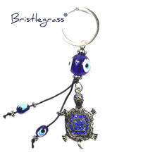BRISTLEGRASS Turkish Blue Evil Eye Tortoise Turtle Key Chains Ring Holder Keychains Hanging Pendants Amulet Lucky Charm Blessing 2024 - buy cheap