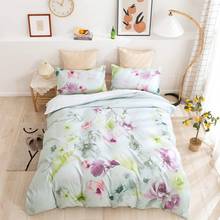 Pastoral Style Bedding Set 3D Flower Green Printed Comforter Bed Cover Kit AU EU US Girls Duvet Cover Set 2/3 pcs Free Shipping 2024 - buy cheap