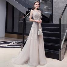 Luxurious Crystal Bead Evening Dress Halter Neck A-line Bling Diamond Sexy Elegant Wedding Formal Party Prom Celebrity Gown 2022 2024 - buy cheap
