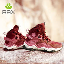 Rax masculino caminhadas sapatos inverno à prova dwaterproof água ao ar livre tênis de couro botas trekking trail campismo escalada caça tênis mulher 2024 - compre barato