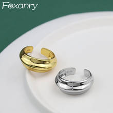 Foxanry-anillos de plata de ley 925 hechos a mano, joyería geométrica Irregular Simple exquisita, regalos de fiesta para el Día de San Valentín 2024 - compra barato