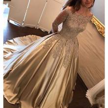 Elegant Off Shoulder Lace Applique Floor Length Long Sleeves Formal Dress Evening Party Gowns Sweet 16 Dress Vestidos de fiesta 2024 - buy cheap