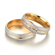 Обручальные кольца для женщин и мужчин с цирконием ААА, простое модное обручальное ювелирное изделие цвета розовое золото, хороший подарок ... 2024 - купить недорого