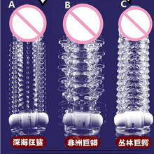 Nozzle on Penis Dick Extensions Condom Penis Sleeve Male Enlargement Delay Spray Massager Cock Ring Cover Adult Sex Toys YS0145 2024 - buy cheap