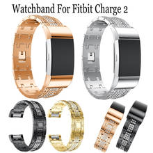 Novo strass aço inoxidável liberação rápida pulseira de substituição para fitbit carga 2 pulseiras relógio inteligente acessórios 2024 - compre barato