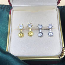 Accesorios para pendientes de plata esterlina 925, accesorio de montaje de Base para perlas, ágata, cristal, Jade, regalo nupcial 2024 - compra barato