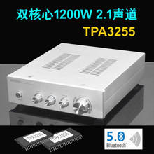 Frete grátis novo bluetooth 5.0 duplo ic tpa3255 1200w áudio digital 2.1 canais estéreo subwoofer amplificador 2024 - compre barato