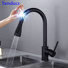 Touch Kitchen Tap Senducs Black Pull Out Kitchen Faucet Quality Stainless Steel Touch Kitchen Faucet Sensor Pull Down Water Tap 2024 - buy cheap