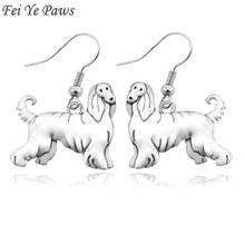 Antique Silver Color Afghan Hound Dog Charm Drop Earrings Brinco long Big Unique Earrings For Women fashion Jewelry bijoux femme 2024 - buy cheap