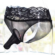 Sexy Lace Low Rise G-string U Convex Pouch Sheer Seamless G-string COCkring Mesh See Through Breathable Solid Underwear Gay Wear 2024 - buy cheap
