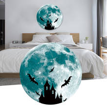 3D Наклейка на стену на Хэллоуин, светящаяся луна, замок, летучая мышь, спальня, зеленая флуоресцентная луна, светящаяся в темноте, ночная наклейка, 30 см 2024 - купить недорого