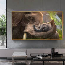 Elefante cartazes e impressões mãe e filho arte da parede fotos para sala de estar moderna animal pintura em tela decorações interiores 2024 - compre barato
