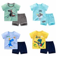 Kids Clothes Summer 2021 New Children's Short Sleeve Suit 6m-4y Toddler Girl Clothes Boys Cotton Cartoon T-shirt And Shorts 2024 - buy cheap