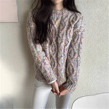 Vintage Women's Sweater Autumn Winter Korean Style Casual Twist Particle Warm Jumpers Long Sleeve Slim Knitwear 2020 5W066 2024 - buy cheap