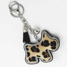 Llavero con colgante de perro, accesorio para llaves con borla de diamantes de imitación dorados, a la moda, regalo 2024 - compra barato
