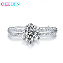 OEKDFN 100% 925 Sterling Silver Rings Real Moissanite Gemstone Wedding Engagement Unisex Ring Fine Jewelry With Certification 2024 - buy cheap