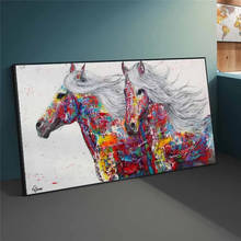 Quadros a óleo de cavalo moderno arte do graffiti abstrato cavalo colorido na lona arte da parede posters e impressões animais decoração da parede 2024 - compre barato