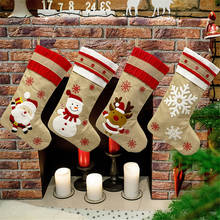 1Pc Christmas Stocking Sack Xmas Gift Bag Christmas Decorations for Home Christmas Party Gift Novelty Socks New Year 2021Gift 2024 - buy cheap