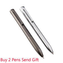 Caneta esferográfica de metal com 2 canetas, caneta esferográfica de marca de design luxuoso para negócios, caneta masculina de assinatura compra, presente 2024 - compre barato