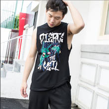 Korean summer new loose men's loose fitness sports men's vest sleeveless T-shirt increase T tide basketball vest 2024 - buy cheap