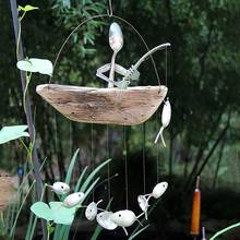Creative Pendant Fishing Man Wind Chime Pendant Spoon Head Bell Pendant Spoon Fish Wind Chime Garden Indoor Hanging Ornament 2024 - buy cheap