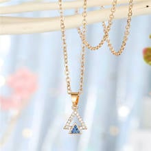 1PC Vintage Crystal Hollow Triangle Round Pendant Necklace For Women Simple Rhinestone Geometric Choker Clavicle Chain Jewelry 2024 - buy cheap