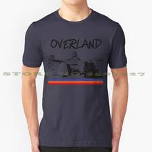 Camiseta Overland Desert para hombre y mujer, camisa blanca y negra, en el desierto para campamento, perro relajante 2024 - compra barato