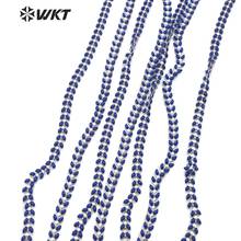 WT-RBC114 из натуральной смолы, латунь, "V", цепь темно-синего цвета, 6 мм, бусины, серебряное гальваническое покрытие, четки, 10 метров, для изготовления ювелирных изделий 2024 - купить недорого