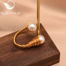 XlentAg-anillo ajustable de perlas de agua dulce Natural barroco hecho a mano para mujer, fiesta de compromiso de boda, joyería fina de lujo GR0226 2024 - compra barato