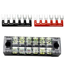 Dual Row 6Positions Screw Barrier Terminal Blocks Strip Connector 600V 15A 2024 - buy cheap