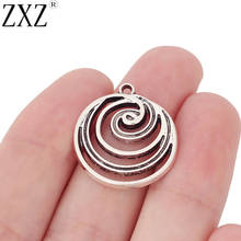Zxz colares pingentes de pingente espiral, 10 peças de pingentes prateados para colares, acessórios de joias faça você mesmo 2024 - compre barato