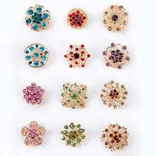 12Pcs Flower Hollow Shiny Rhinestone Wedding Bridal Scarf Brooch Pins Gift broches de mujer pin metalicos великий из бродячих 2024 - buy cheap