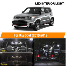White Car Bulbs LED Interior Light Kit For 2010 2011 2012 2013 2014 2015 2016 2017 2018 2019 Kia Soul Map Dome License Lamp 2024 - buy cheap