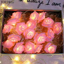 YORIWOO 10 LED Garland Artificial Flower String Lights Foam Roses Fairy Lights Romantic Mr Mrs Wedding Decoration Birthday Gifts 2024 - buy cheap
