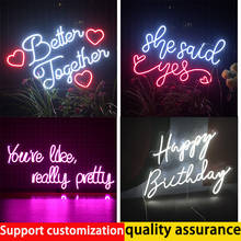 Letreros de neón personalizados con letras flexibles, luces Led 3D para decoración de pared, boda, fiesta, feliz cumpleaños, Bar, Pub, decoración, Murale Chambre 2024 - compra barato