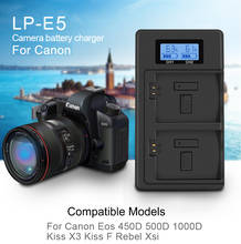 PALO LP-E5 LPE5 LP E5 Battery Charger LCD USB Dual Charger for Canon EOS 1000D, EOS 450D, EOS 500D EOS Rebel XS 18-55IS kit 2024 - buy cheap