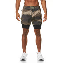 Pantalones cortos deportivos 2 en 1 para hombre, Shorts de compresión para Crossfit, trotar, entrenamiento en el gimnasio, secado rápido 2024 - compra barato