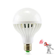 Sound Motion Sensor 85-265v Automatic Smart LED Bulb E27 3W 5W 7W 9W 12W Detection Lampada LED Sound Sensor lamp 2024 - buy cheap