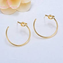 (122)4 Uds. De pendientes chapados en oro de 24K con pasador de 40MM y plata 925, joyería DIY de alta calidad 2024 - compra barato