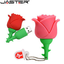 JASTER Rose USB Flash Drive 64GB 4GB 8GB 16GB USB 2.0 Flash Memory Disk Silicone Pendrive Cartoon USB Stick Card Key Pen Drive 2024 - buy cheap
