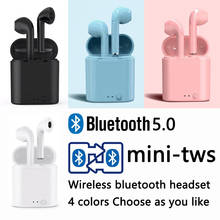 Мини tws беспроводные наушники Bluetooth наушники Handsfree in ear Спортивная гарнитура с зарядным боксом микрофон для iPhone Xiaomi 2024 - купить недорого