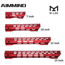 (Синий/красный) 7 10 12 15 дюймов AEG M4 M16 AR15 Free Float M-Lock Quad Rail Handguard Picatinny Rail с бочковой гайкой для охоты 2024 - купить недорого