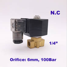 GOGO 100Bar GPG-06 2 way water high pressure solenoid valve 1/4" BSP 220V 24V Orifice 6mm N.C brass valve 2024 - buy cheap